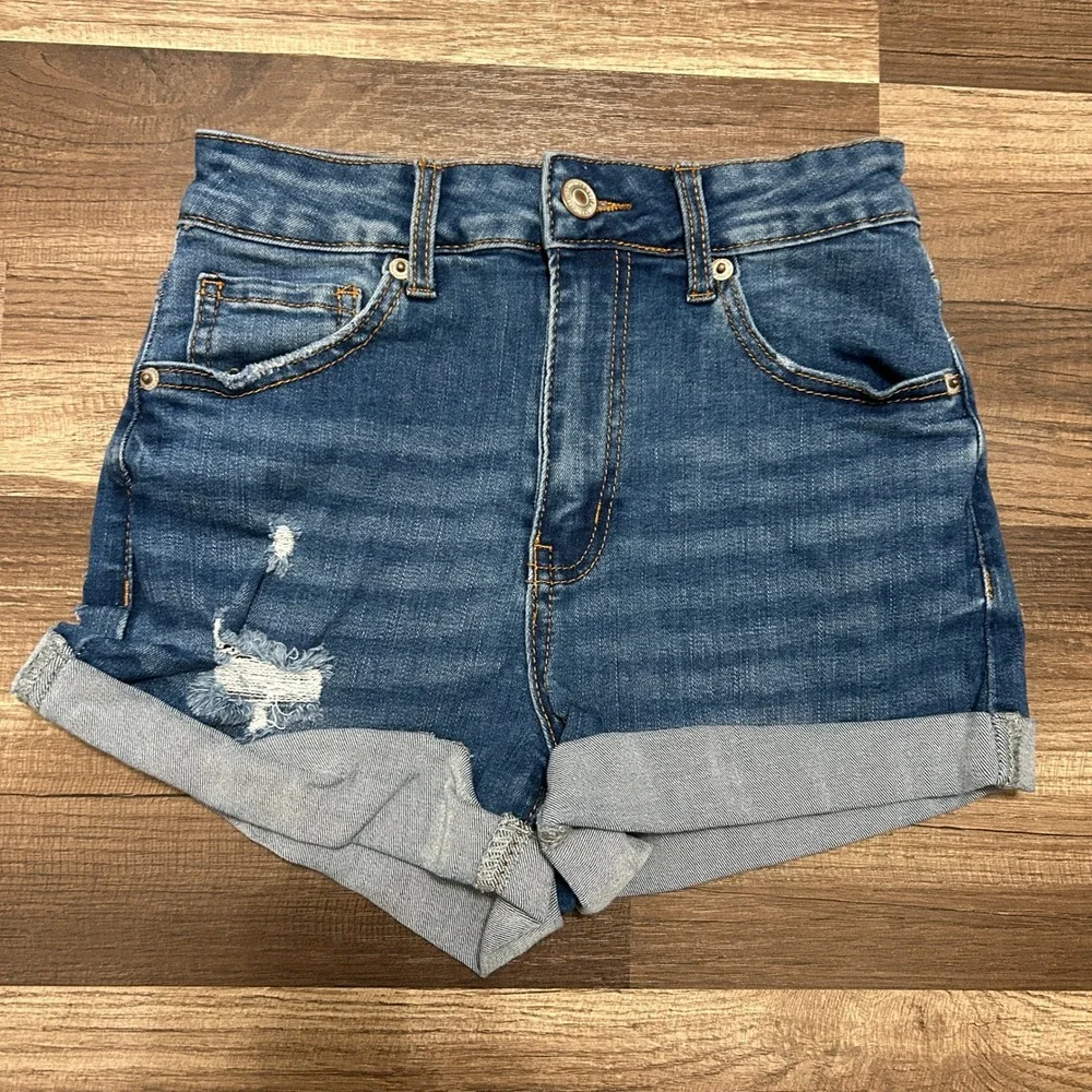 Wax Jean Denim Shorts Women S Blue Distressed High Rise Boho Indie Beach Festive